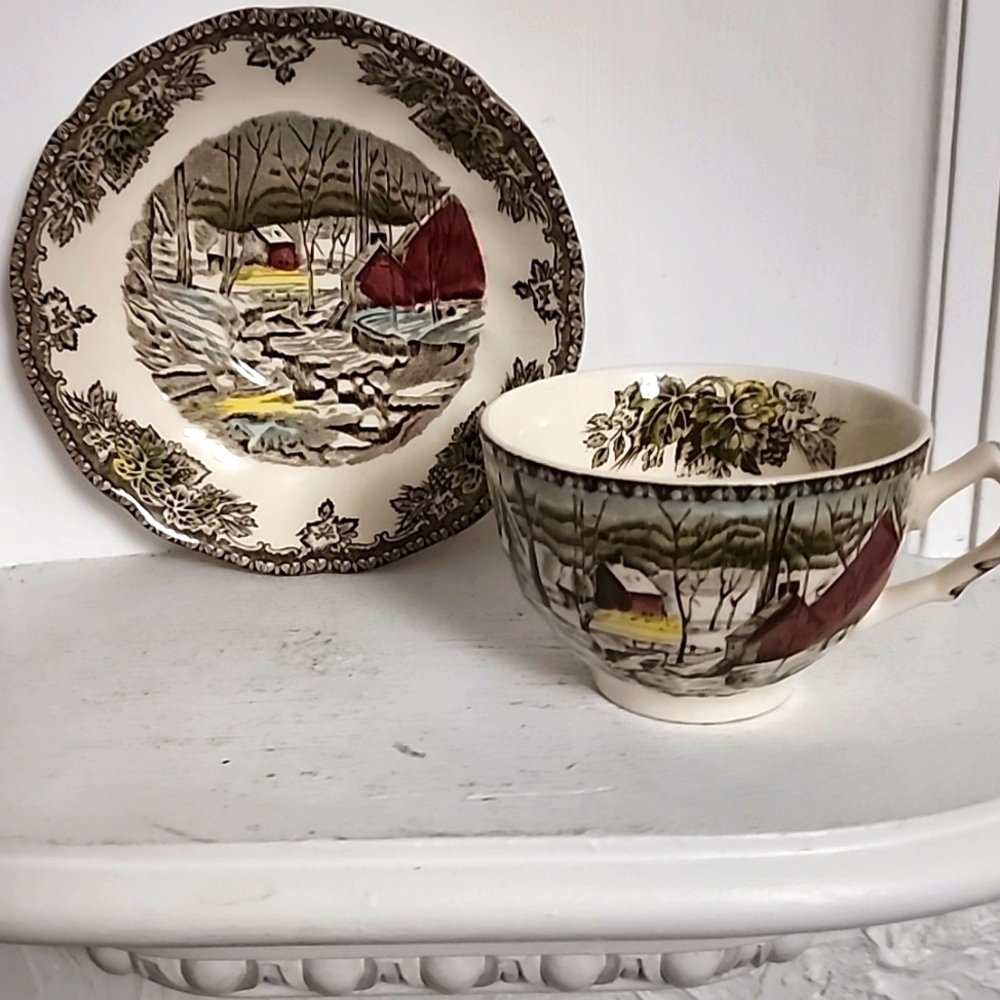 Johnson Bros England The Friendly Village Ice House Cup & Saucer